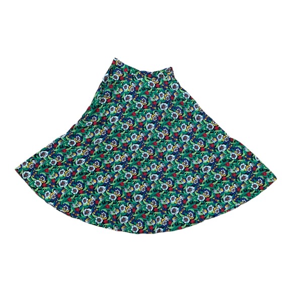 Vintage Ms Chaus Green Floral Boho 2 Piece Casual Top and Skirt Set Size 8 - Picture 9 of 11